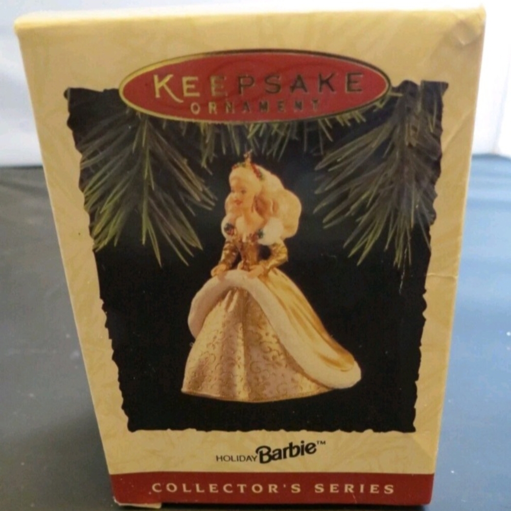 Barbie Gold and White Holiday Ornament